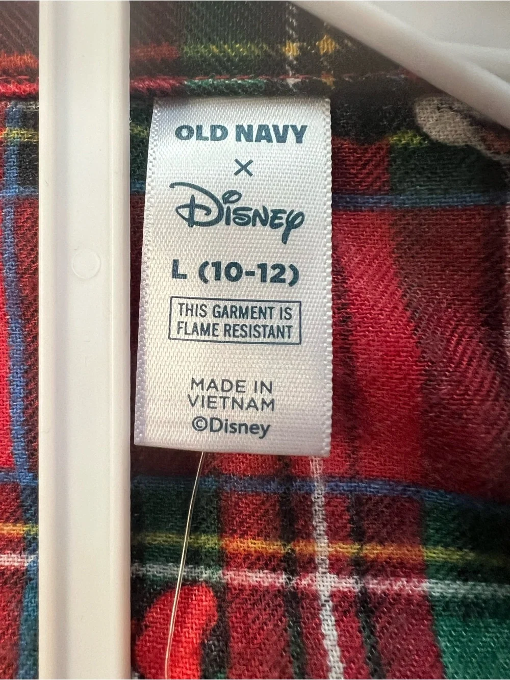Disney- Red Plaid Kids Pajamas with Mickey Print-Unisex